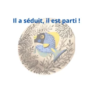 Assiette Poisson bleu