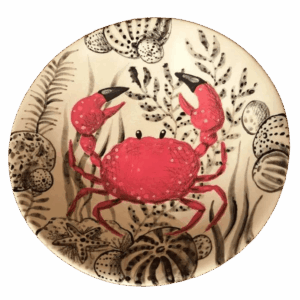 Assiette décor crabe