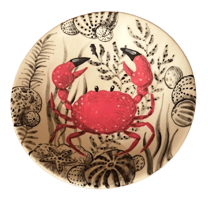 Assiette décor crabe